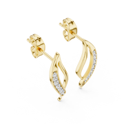 0.14 Lab Grown Diamond Earrings in 18kt Gold Vermeil | GEMSURE