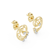 0.12 Lab Grown Diamond Earrings in 18kt Gold Vermeil. | GEMSURE