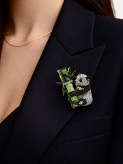 Panda Aurora Lab Diamond Brooch | GEMSURE
