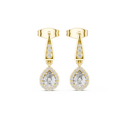 0.45 Lab Grown Diamond Earrings in 18kt Gold Vermeil | GEMSURE