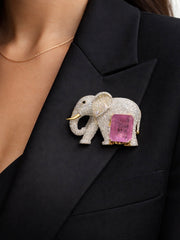 Ganesh Royal Lab Diamond Brooch | GEMSURE