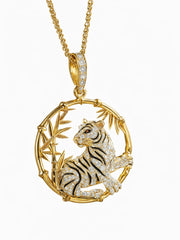 Tiger Lab Diamond Pendant + Brooch | GEMSURE