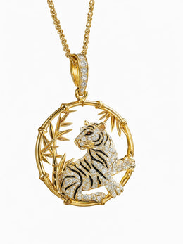 Tiger Lab Diamond Pendant + Brooch | GEMSURE