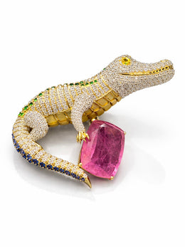 Zyra Croc Lab Diamond Brooch | GEMSURE