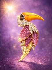 Toucan Aurelia Lab Diamond Brooch | GEMSURE