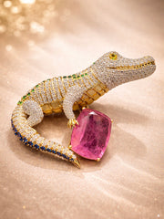 Zyra Croc Lab Diamond Brooch | GEMSURE