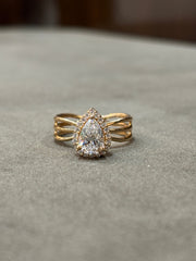 1ct Pear Lab Diamond Ring | GEMSURE