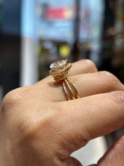 1ct Pear Lab Diamond Ring | GEMSURE