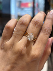1ct Pear Lab Diamond Ring | GEMSURE