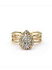 1ct Pear Lab Diamond Ring | GEMSURE