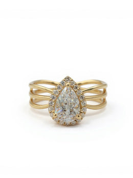 1ct Pear Lab Diamond Ring | GEMSURE