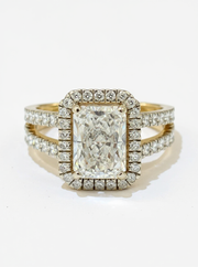 Golden Halo 2.5ct Lab Diamond Ring | GEMSURE