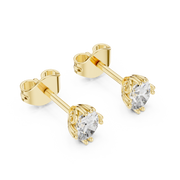 0.75 Lab Grown Diamond Earrings in 18kt Gold Vermeil | GEMSURE