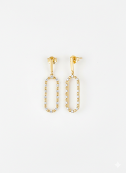 Zyphion Lab Grown Diamond Earring in 18kt Gold Vermeil | GEMSURE