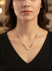 Hollow Trace Lab Diamond Mangalsutra | GEMSURE