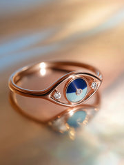 Eternal Shield Lab Diamond Evil Eye Ring | GEMSURE