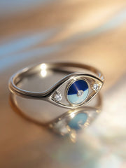 Eternal Shield Lab Diamond Evil Eye Ring | GEMSURE