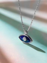 Luminous Shield Lab Diamond Evil Eye Pendant | GEMSURE