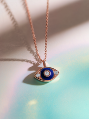 Divine Aura Lab Diamond Evil Eye Pendant | GEMSURE