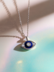 Divine Aura Lab Diamond Evil Eye Pendant | GEMSURE