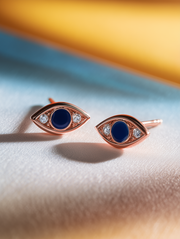 Twilight Guard Lab Diamond Evil Eye Earring | GEMSURE