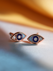 Lunar Gaze Lab Diamond Evil Eye Earring | GEMSURE