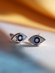 Lunar Gaze Lab Diamond Evil Eye Earring | GEMSURE