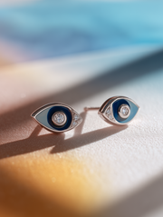 Velvet Vision Lab Diamond Evil Eye Earring | GEMSURE