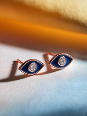 Sacred Bloom Lab Diamond Evil Eye Earring | GEMSURE