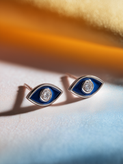 Sacred Bloom Lab Diamond Evil Eye Earring | GEMSURE