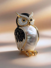 Noctis Owl Lab Diamond Brooch | GEMSURE
