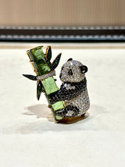 Panda Aurora Lab Diamond Brooch | GEMSURE