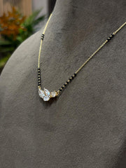 Hollow Trace Lab Diamond Mangalsutra | GEMSURE