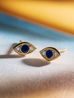 Twilight Guard Lab Diamond Evil Eye Earring | GEMSURE