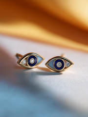 Lunar Gaze Lab Diamond Evil Eye Earring | GEMSURE
