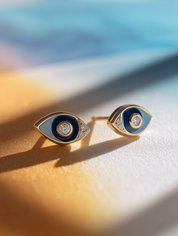 Velvet Vision Lab Diamond Evil Eye Earring | GEMSURE