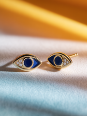 Hidden Aura Lab Diamond Evil Eye Earring | GEMSURE