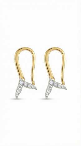 Lyxeris Lab Grown Diamond Earring in 18kt Gold Vermeil | GEMSURE