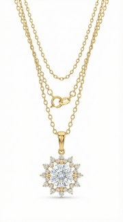 Zoryxia Lab Grown Diamond Necklace in 18kt Gold Vermeil | GEMSURE