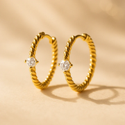 Xyvoria Lab Grown Diamond Earring in 18kt Gold Vermeil | GEMSURE