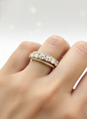 Golden Silence Lab Diamond Ring | GEMSURE