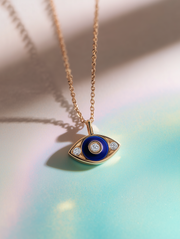 Divine Aura Lab Diamond Evil Eye Pendant | GEMSURE