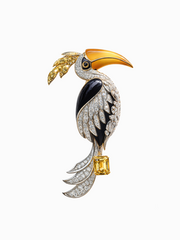 Toucan Royale Lab Diamond Brooch | GEMSURE