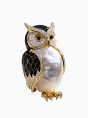 Noctis Owl Lab Diamond Brooch | GEMSURE