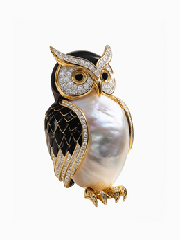 Noctis Owl Lab Diamond Brooch | GEMSURE
