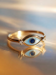 Mystic Gaze Lab Diamond Evil Eye Ring | GEMSURE