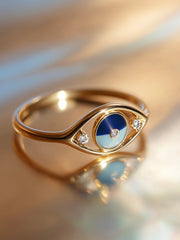 Eternal Shield Lab Diamond Evil Eye Ring | GEMSURE