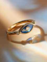 Serene Aura Lab Diamond Evil Eye Ring | GEMSURE